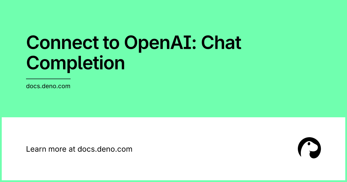 Connect to OpenAI: Chat Completion