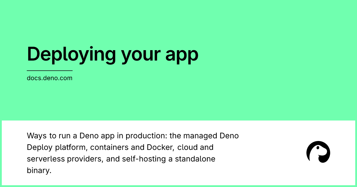 Deploying your app | Deno Docs