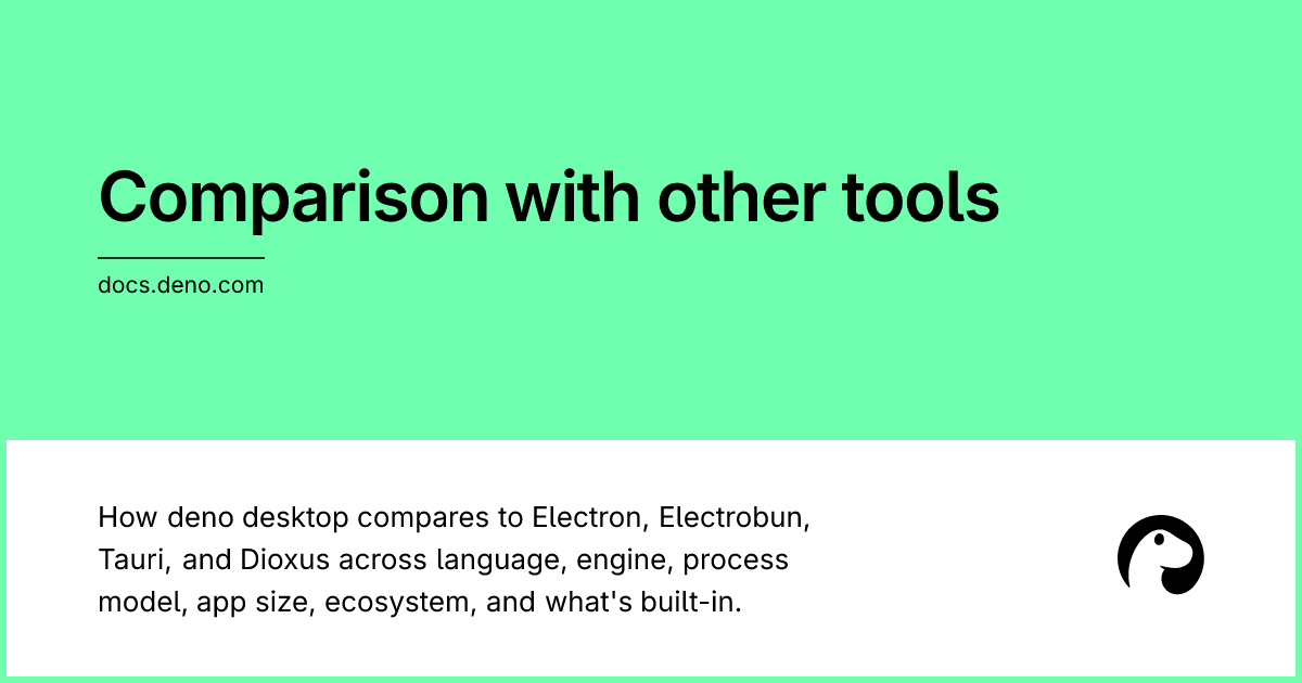 Comparison with other tools | Deno Docs