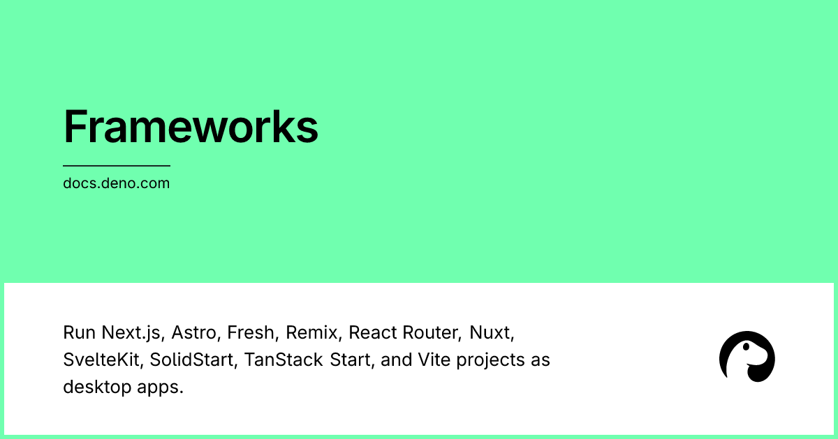 Frameworks | Deno Docs
