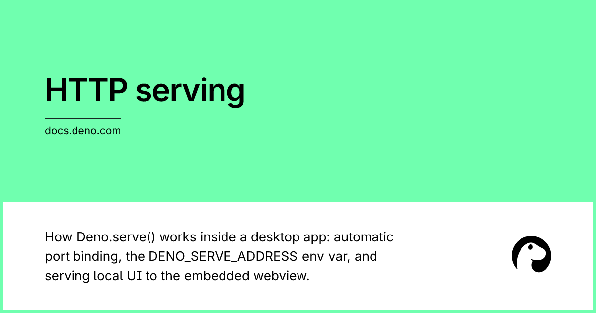 HTTP serving | Deno Docs