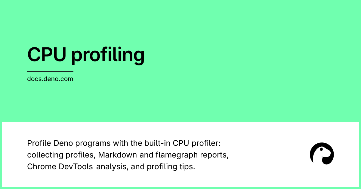 CPU profiling | Deno Docs