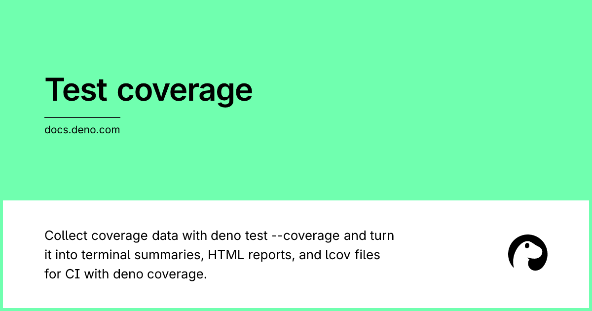 Test coverage | Deno Docs