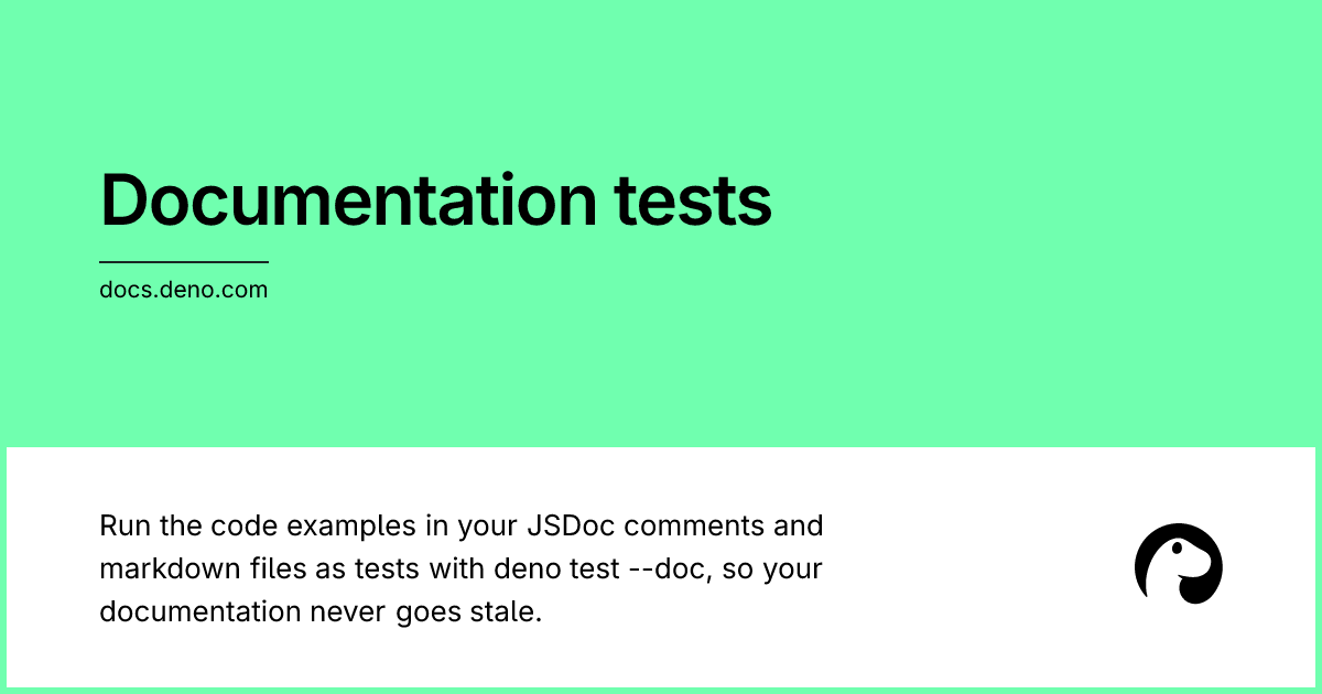 Documentation tests | Deno Docs